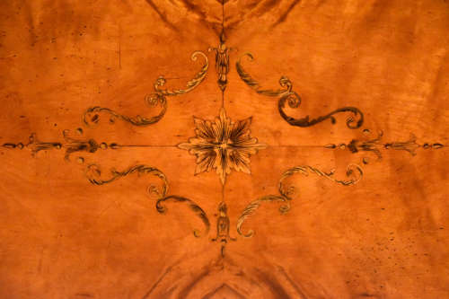 Edwardian inlaid serpentine occasional table