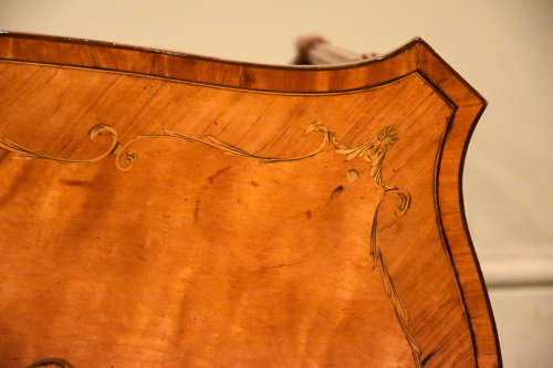 Edwardian inlaid serpentine occasional table