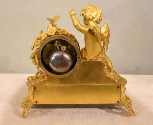 French Porcelain and Ormolu Mantel Clock