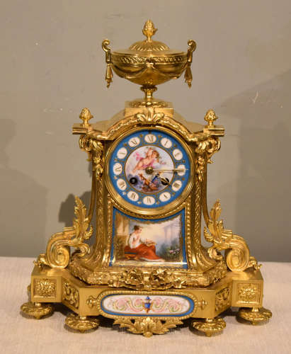 Porcelain and Ormolu Mantel Clock