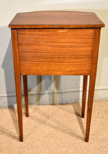 Sheraton revival satinwood bow front side table