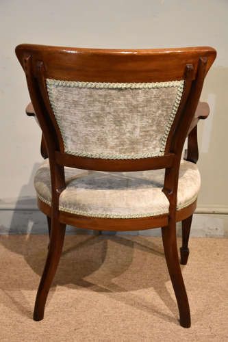 Victorian mahogany inlaid armchair by Jenks & Wood