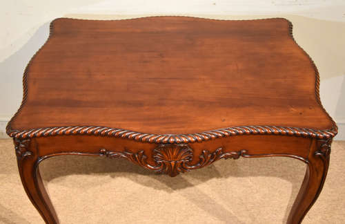19th Century serpentine mahogany centre table