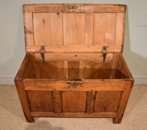 Rare 18th Century Pine Paneled Coffer