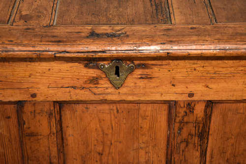 Rare 18th Century Pine Paneled Coffer