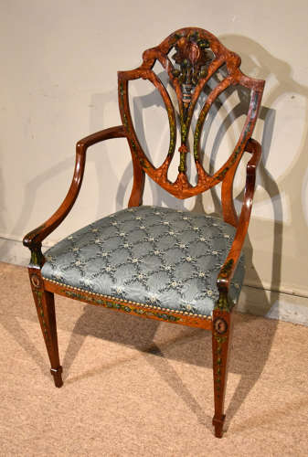 Late 19th Century Satinwood Painted Chair