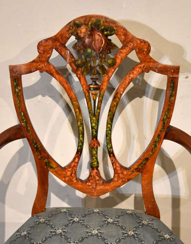 Late 19th Century Satinwood Painted Chair