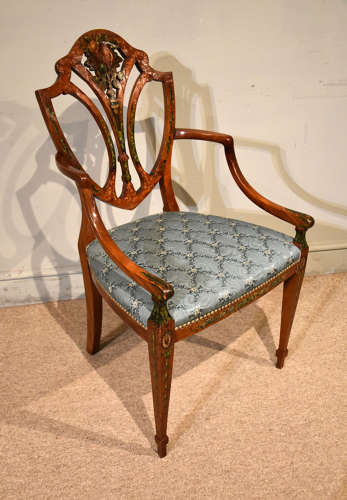 Late 19th Century Satinwood Painted Chair