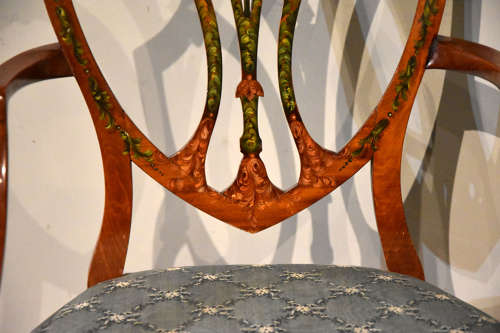 Late 19th Century Satinwood Painted Chair
