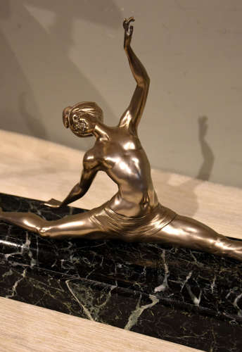 Silvered bronze Art Deco figure signed Morante