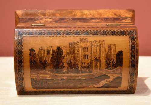 19th Century Tunbridge Ware Tea Caddy by Henry Hollamby