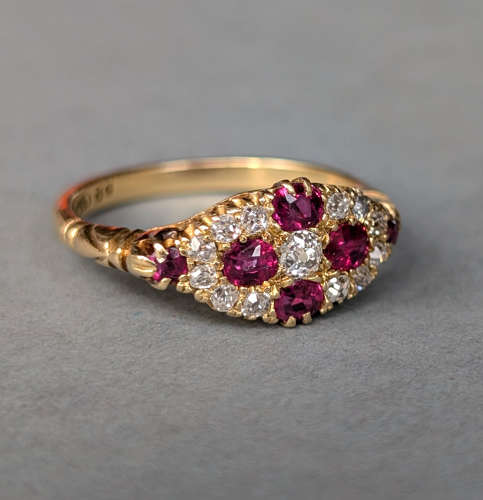 Victorian 18ct Gold Ruby Diamond Ring