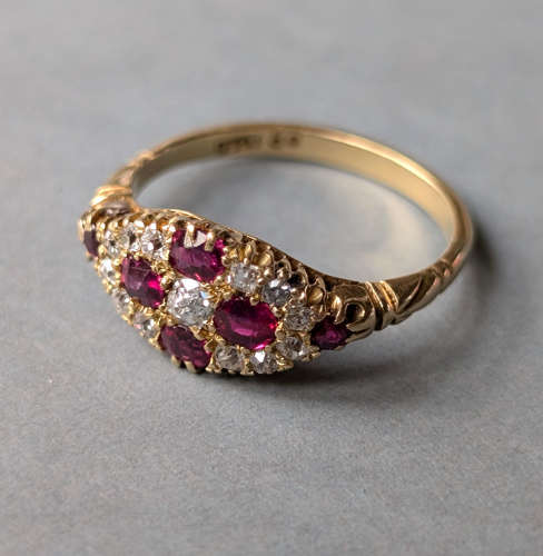 Victorian 18ct Gold Ruby Diamond Ring
