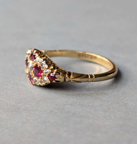 Victorian 18ct Gold Ruby Diamond Ring