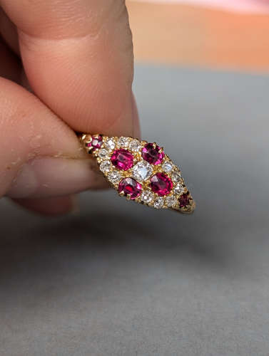 Victorian 18ct Gold Ruby Diamond Ring