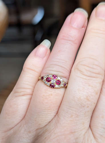 Victorian 18ct Gold Ruby Diamond Ring