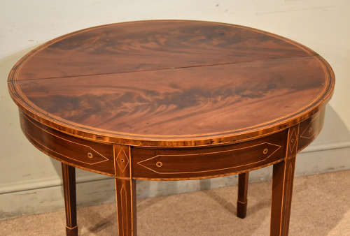 18th century mahogany demi lune tea table