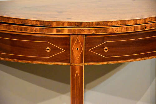 18th century mahogany demi lune tea table