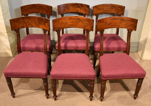 Set of six Regency period mahogany dining chairs