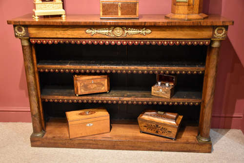 Regency period rosewood open bookcase