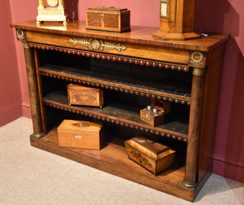 Regency period rosewood open bookcase