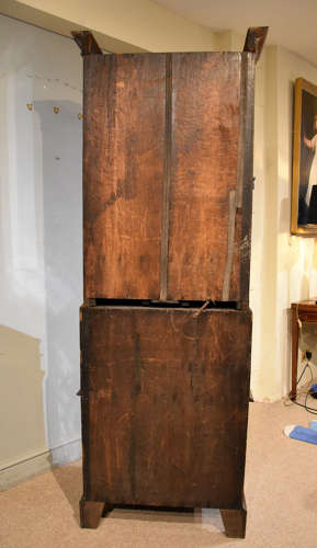 George I burr walnut bureau cabinet
