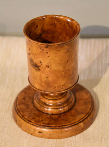 Georgian burr maple spill vase