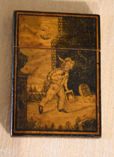 Rare 19th century penwork card case