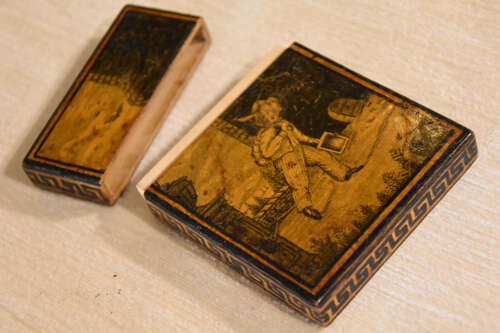 Rare 19th century penwork card case