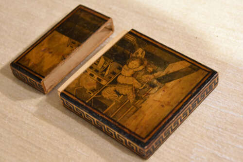 Rare 19th century penwork card case