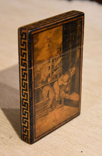 Rare 19th century penwork card case