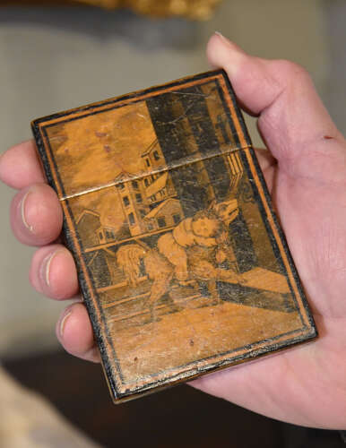 Rare 19th century penwork card case