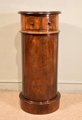 19th century round mahogany pedestal cupboard