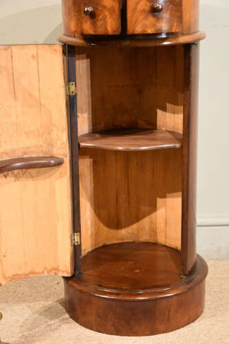 19th century round mahogany pedestal cupboard