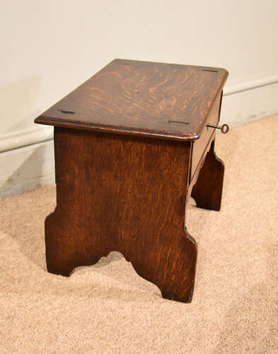 Georgian oak childs stool with drawer