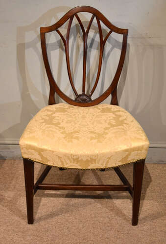 Pair of George III mahogany shield back chairs