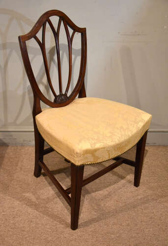 Pair of George III mahogany shield back chairs