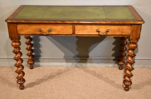 19th century Satin birch writing table