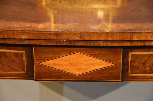 18th century mahogany card table crossbanded in Satinwood