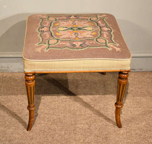 Large Regency period satinwood stool