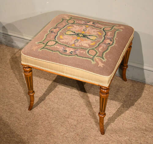Large Regency period satinwood stool