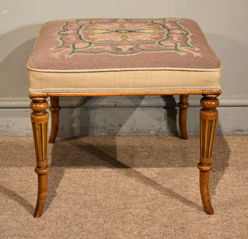 Large Regency period satinwood stool