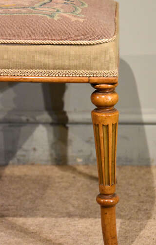 Large Regency period satinwood stool