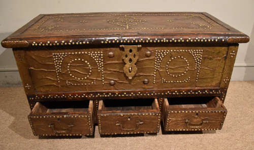 19th century teak Zanzibar trunk