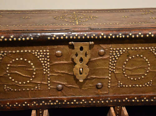 19th century teak Zanzibar trunk