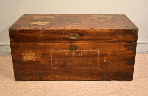 Mid 19th century camphorwood steamer trunk