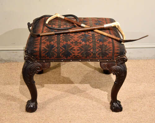 George II style carved mahogany stool