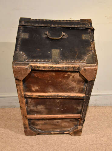 19th century leather coaching trunk