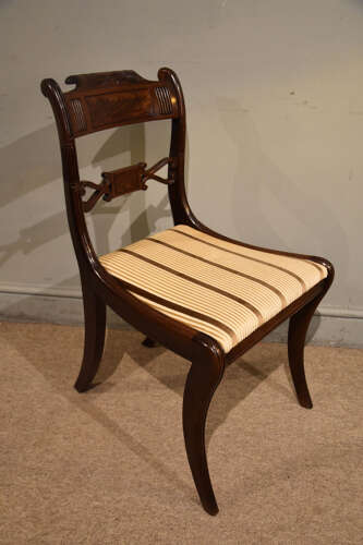 Regency mahogany chairs with sabre legs