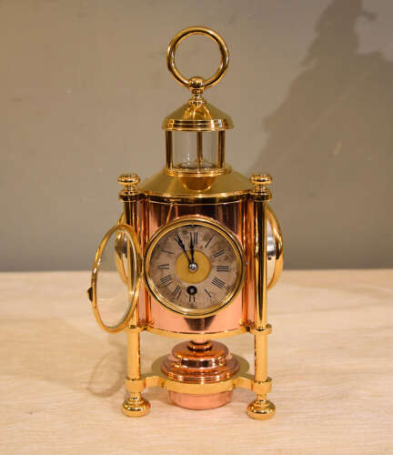 Davy Lamp mantel timepiece compendium